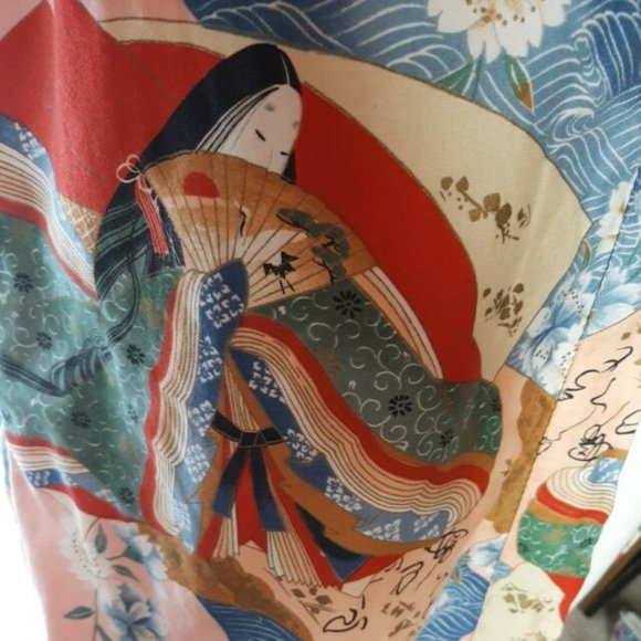 ICHI BAN Oriental 100% Cotton Floral Kimono Robe Made in Japan Vtg - Picture 5 of 8